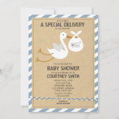 エア メール 特急 コウテンチョウ 赤ちゃん おとこの子 お披露目会 招待状 (正面)