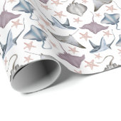 エイとヒトデの包装紙 ラッピングペーパー (ロールコーナー)