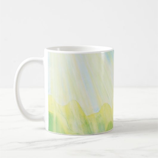 エイを捕まえるグリーンカエル コーヒーマグカップ (左)