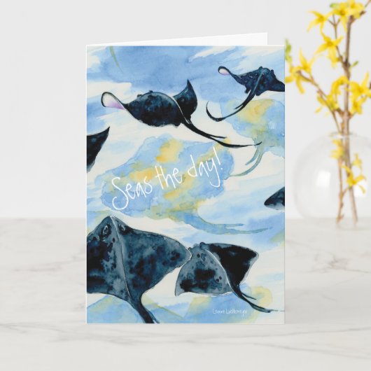 エイウォーターカラーバレエの折り畳みグリーティングカード カード (黄色い花)