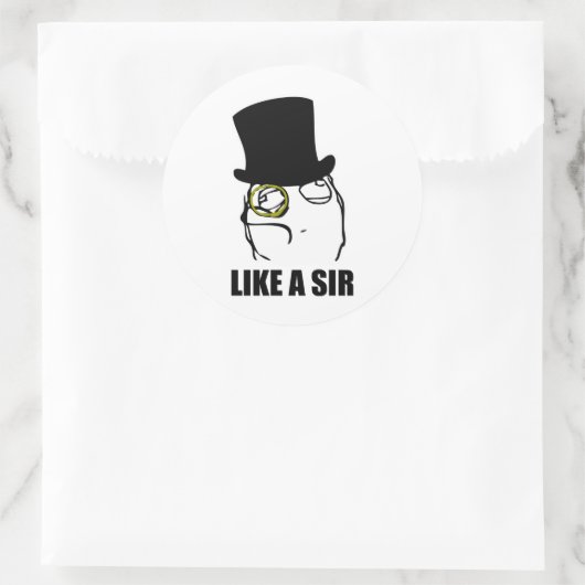 エイサー・モノクレレイジ顔ミーム ラウンドシール (バッグ)