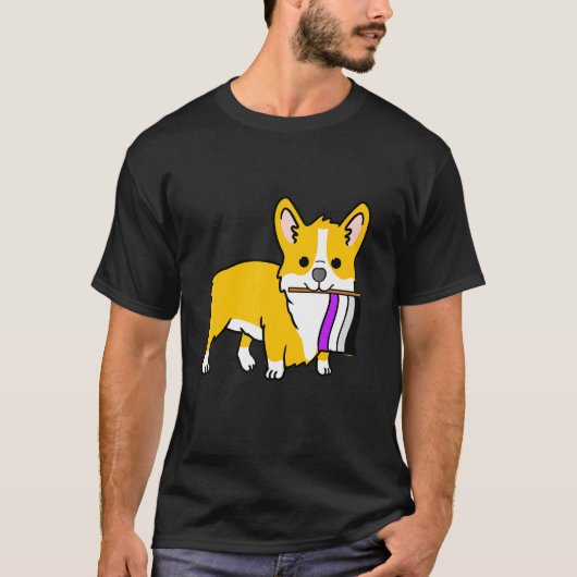 エイジェンダー プライド コーギー ノンセクシュアル Tシャツ (正面)