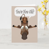 エイジおもしろいキリン誕生日 カード (黄色い花)