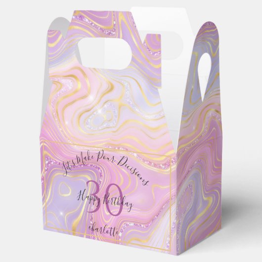 エイジおもしろいピンク金ゴールドグリッターアゲイト フェイバーボックス (オープン)