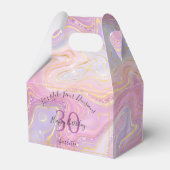 エイジおもしろいピンク金ゴールドグリッターアゲイト フェイバーボックス (正面サイド)