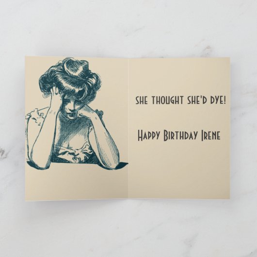 エイジおもしろいンググレーヘア誕生日 カード (内部)