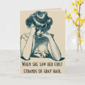 エイジおもしろいンググレーヘア誕生日 カード (黄色い花)