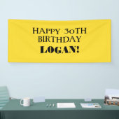 エイジイエローブラックカスタムハッピーバースデーバナー 横断幕 (トレードショー)