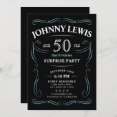 エイジウイスキーをテーマにした50歳の誕生日 招待状 (正面/裏面)