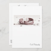 エイジェンツエントラインドリングや輪- Civil Partnership招待状 招待状 (正面/裏面)