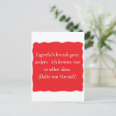 エイジェンリッヒ・ビン・イッチ・ガンツ・アンダース… ポストカード (スタンド正面)