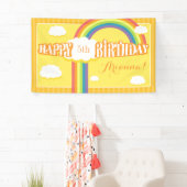 エイジオレンジイエローレインボー誕生日バナー 横断幕 (インサイチュ)