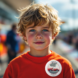 エイジカスタマイズ可能なレースカー誕生日 缶バッジ