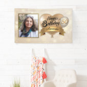 エイジカスタムクリーム金ゴールドエレガントビニル誕生日 横断幕 (インサイチュ)