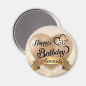 エイジカスタムクリーム金ゴールド誕生日 マグネット (正面/裏面)
