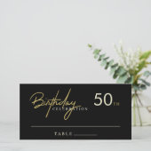 エイジシンプルブラック金ゴールド誕生日座席表 サンキューカード (スタンド正面)