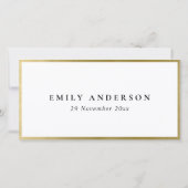 エイジシンプルブラック金ゴールド誕生日座席表 サンキューカード (裏面)