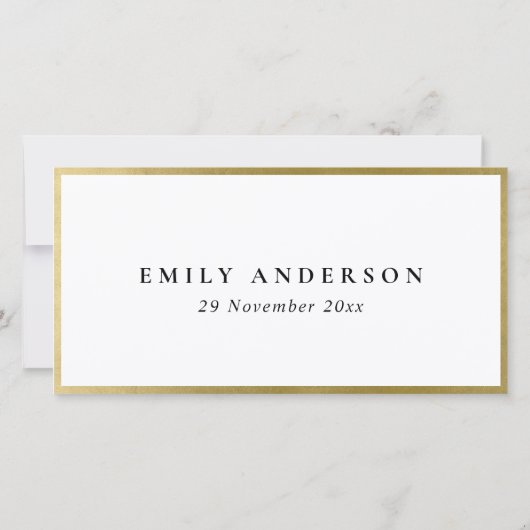 エイジシンプルブラック金ゴールド誕生日座席表 サンキューカード (裏面)