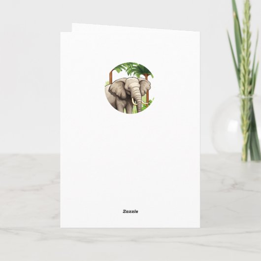 エイジズアレファントエレフおもしろいァンハッピーバースデー カード (裏面)