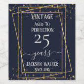 エイジドからパーフェクトヴィンテージブルー金ゴールド誕生日 ワインラベル (シングルラベル)