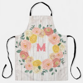 エイジドウッドモノグラムバラ&ユーカリリース エプロン (正面)