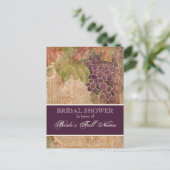 エイジドグレープブドウ畑ブライダルシャワーポストカード インビテーションポストカード (スタンド正面)