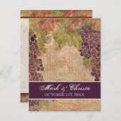 エイジドグレープブドウ畑結婚式招待状 招待状 (正面/裏面)