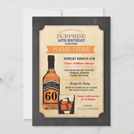 エイジドツーパーフェクト誕生日応援ウィスキー招待状 招待状 (正面)
