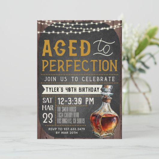 エイジドトゥパーフェクトウイスキー誕生日招待状 招待状 (スタンド正面)