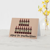 エイジドトゥパーフェクトワインラバーハッピーバースデー カード (黄色い花)