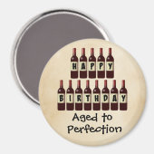 エイジドトゥパーフェクトワインラバーハッピーバースデー マグネット (正面/裏面)