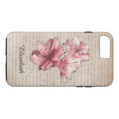 エイジドレターピンク図解入りの、写真付きのの花カスタマイズの名前 Case-Mate iPhoneケース (裏面(横))