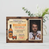 エイジド・トゥ・パーフェクト誕生日・ウッド・ウィスキー写真 招待状 (スタンド正面)