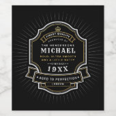 エイジド・トゥ・パーフェンティションの名前と誕生年の誕生日 ワインラベル (シングルラベル)