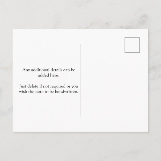 エイジネイビーブルーフローラ水彩誕生日 インビテーションポストカード (裏面)