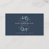 エイジネービーピンクブルーの葉のリース誕生日 プレイスカード (裏面)