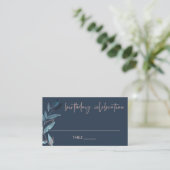 エイジネービーピンクブルーの葉のリース誕生日 プレイスカード (スタンド正面)