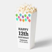 エイジハッピーバースデーパーソナライズされたキッズポップコーン フェイバーボックス (はじけた状態)