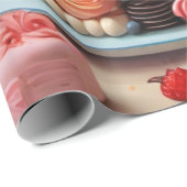 エイジハッピーバースデーピンクケーキキャンドル ラッピングペーパー (ロールコーナー)