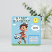 エイジパーソナライズされたサッカー誕生日招待状 招待状 (スタンド正面)