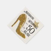 エイジパーソナライズされた金ゴールド誕生日星 スタンダードカクテルナプキン (角)