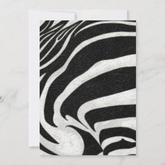 エイジパーティー誕生日白黒ゼブラ動物 招待状 (裏面)