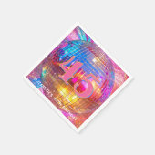 エイジピンクグリッターカスタムディスコボール誕生日 スタンダードカクテルナプキン (角)