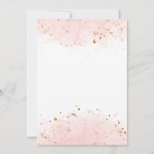 エイジピンクグリッターコットンキャンディ誕生日 招待状 (裏面)