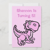 エイジピンクTレックス誕生日 招待状 (裏面)