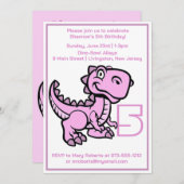 エイジピンクTレックス誕生日 招待状 (正面/裏面)