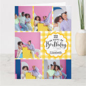 エイジフェミニンイエロー7フォトコラージュ誕生日 カード (正面)