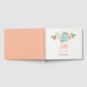 エイジフローラピーチティール（緑がかった色）30th誕生日パーティー ゲストブック (全面)