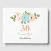 エイジフローラピーチティール（緑がかった色）30th誕生日パーティー ゲストブック (正面)