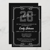 エイジブラックアンドホワイトハロー誕生日招待状 招待状 (正面/裏面)